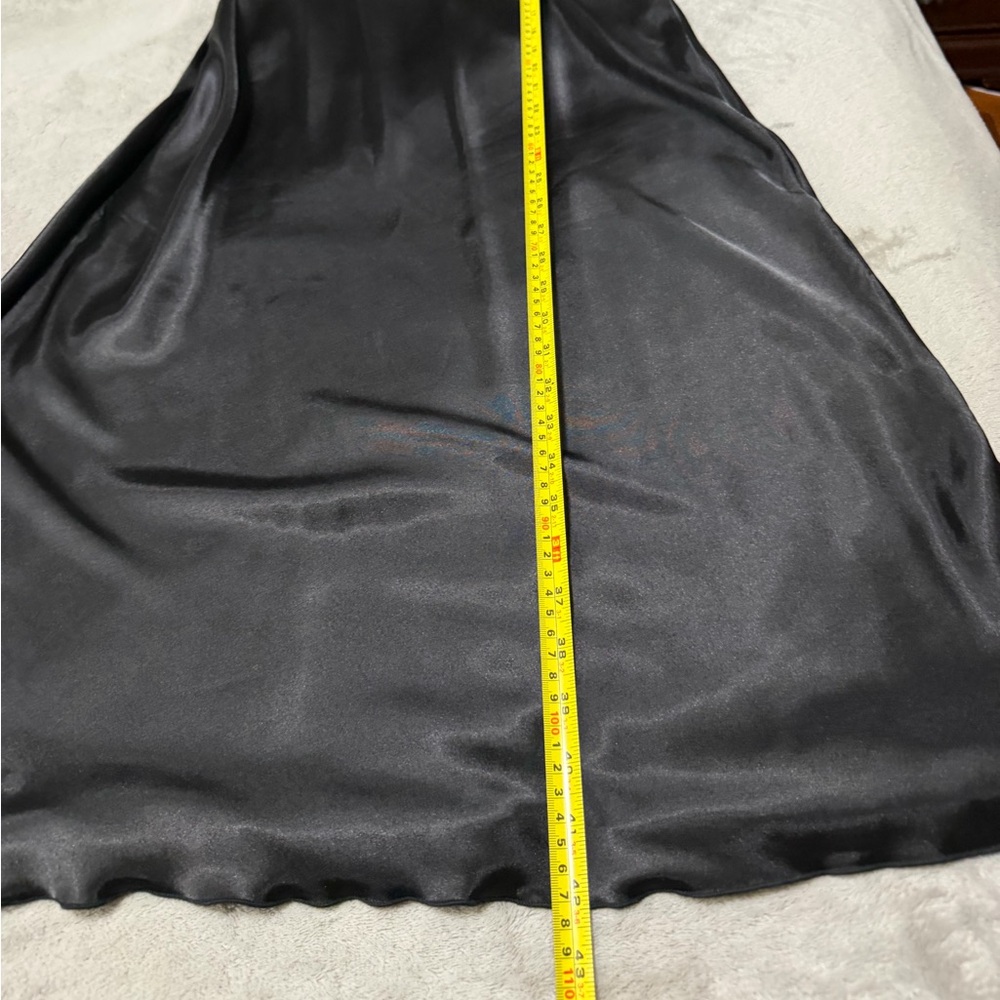 bebe Black Satin Cowl Neck Midi Dress nwt - Picture 9 of 11